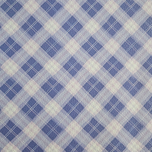Kunstleder Lavender Tartan 50 x 140 cm
