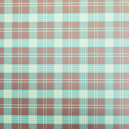 Wasserabweisender Canvas/Oxford | Karo Türkis Grau