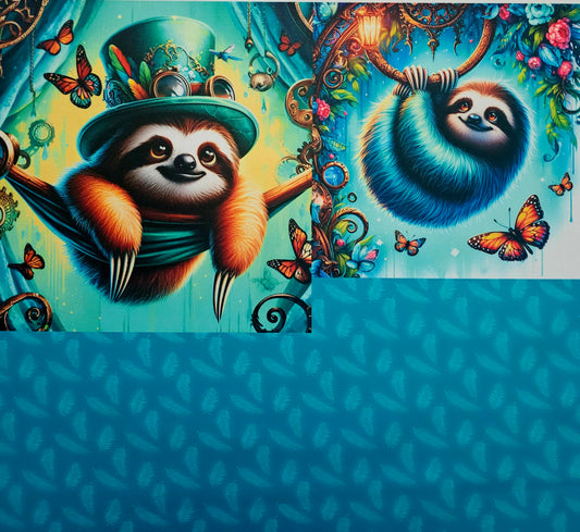 Oxford Kombi Panel | 50 x 153 cm | Vibrant Sloths