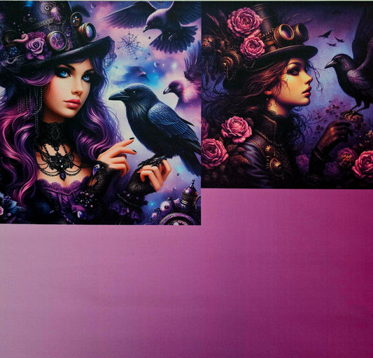 Oxford Kombi Panel | 50 x 153 cm | Steampunk Raven Girls