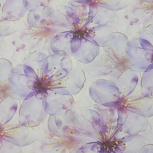 Kunstleder Flowerdream Lavender 50 x 140 cm