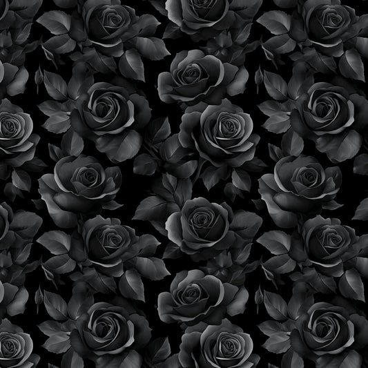 Kunstleder Dark Roses | 50x130 cm