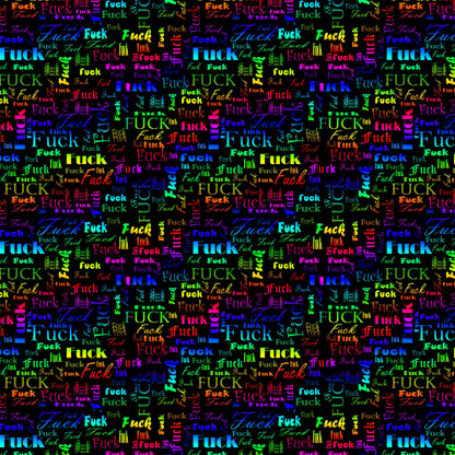 Kunstleder F.CK Wordcloud Rainbow | 50x130 cm