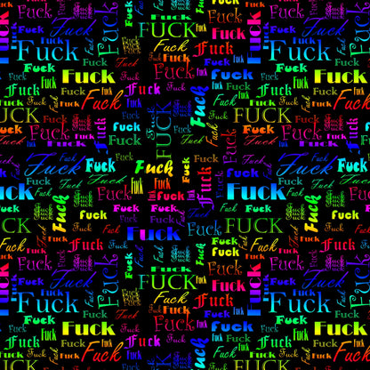 Kunstleder F.CK Wordcloud Rainbow | 50x130 cm