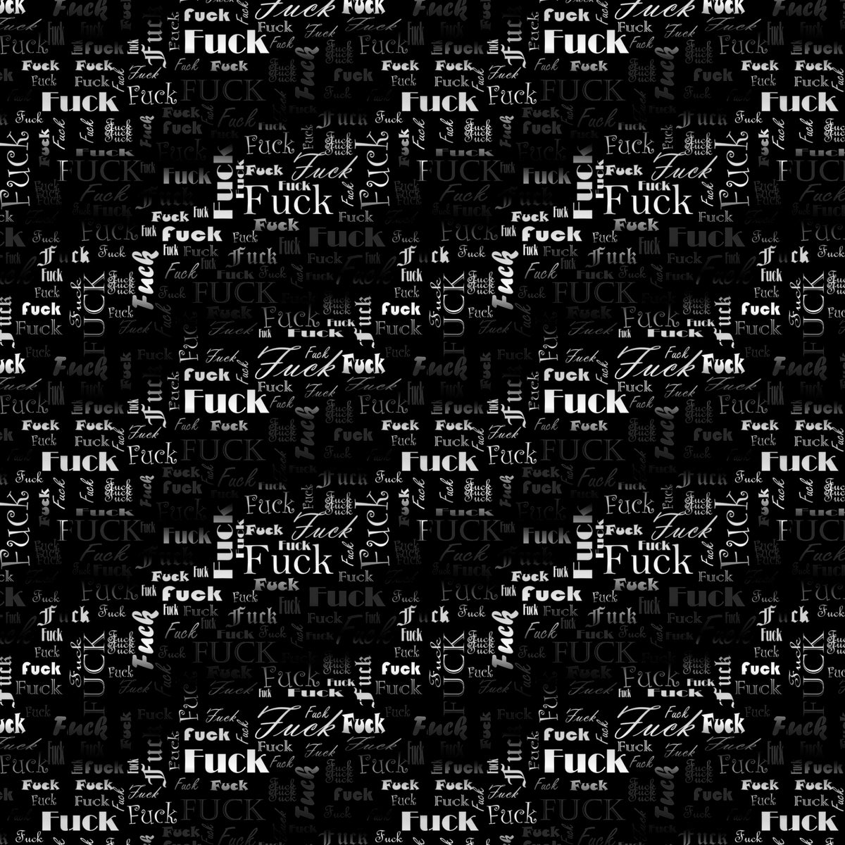 Kunstleder F.CK Wordcloud BlackWhite | 50x130 cm