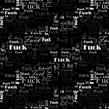 Kunstleder F.CK Wordcloud BlackWhite | 50x130 cm
