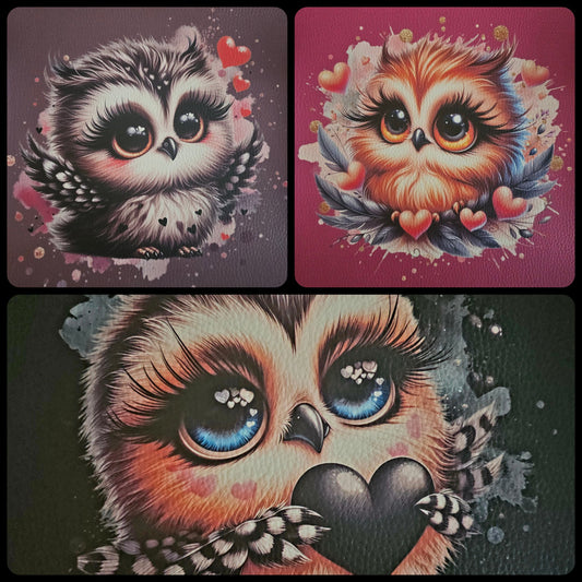 Kunstleder Panele Sweet Owls Collection | 25x 25cm