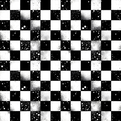 Kunstleder Checkerboard Grunge | 50x130 cm