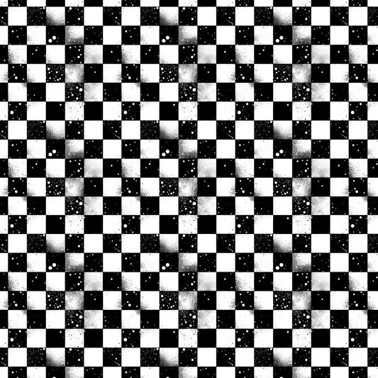 Kunstleder Checkerboard Grunge | 50x130 cm