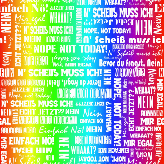Kunstleder Wordcloud NEIN Statements White Rainbow| 50x130 cm