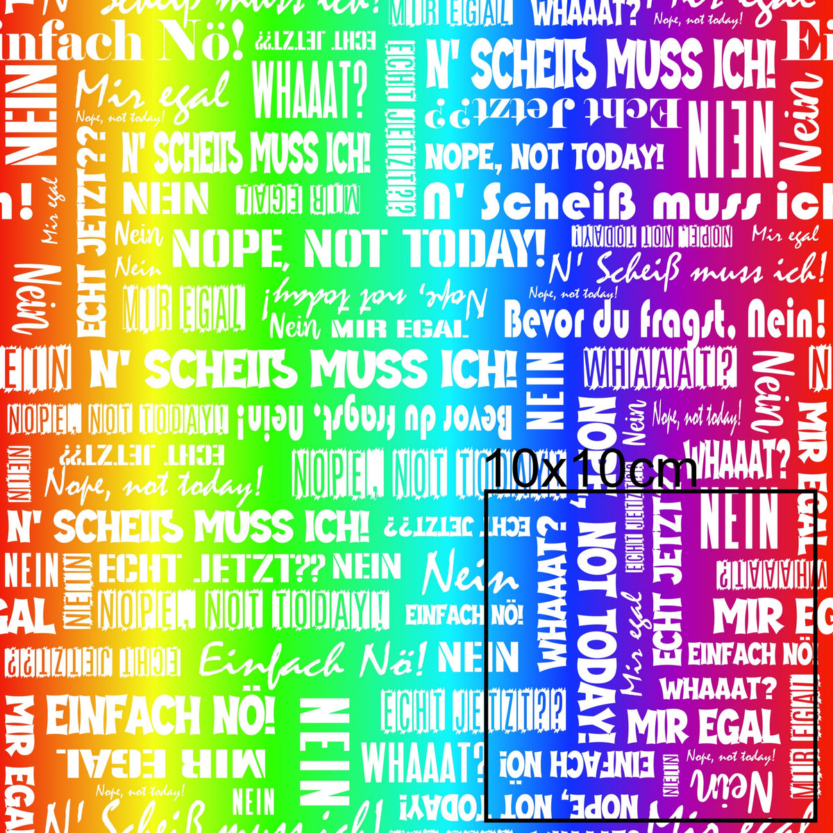 Kunstleder Wordcloud NEIN Statements White Rainbow| 50x130 cm