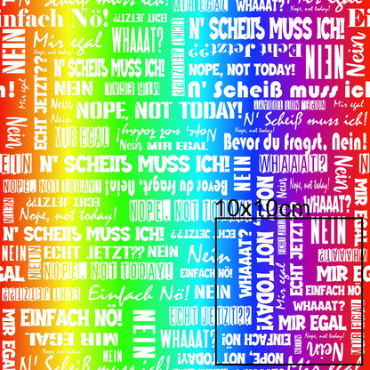 Kunstleder Wordcloud NEIN Statements White Rainbow| 50x130 cm