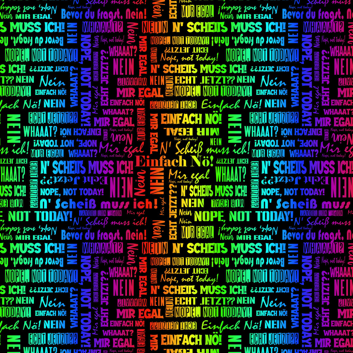 Kunstleder Wordcloud NEIN Statements Rainbow | 50x130 cm