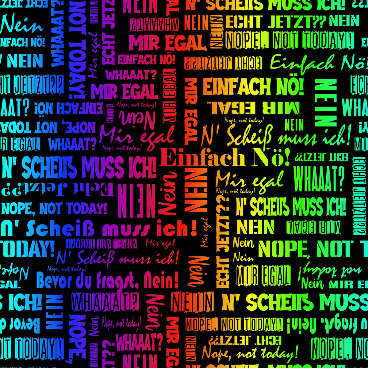 Kunstleder Wordcloud NEIN Statements Rainbow | 50x130 cm