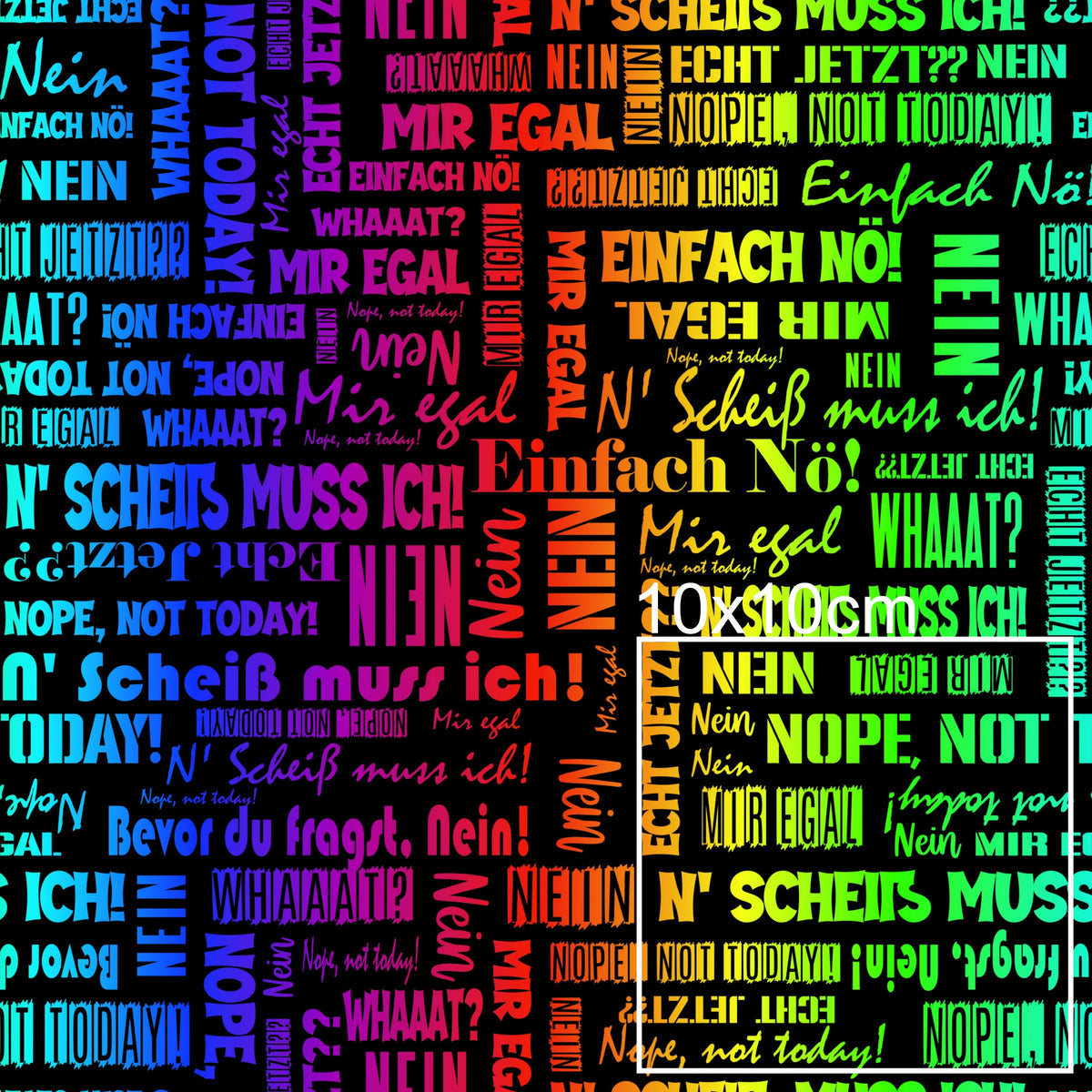 Kunstleder Wordcloud NEIN Statements Rainbow | 50x130 cm