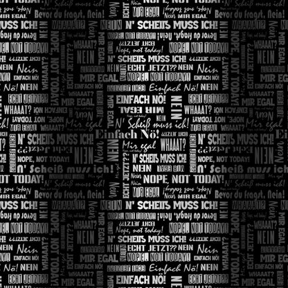 Kunstleder Wordcloud NEIN Statements Black & White | 50x130 cm
