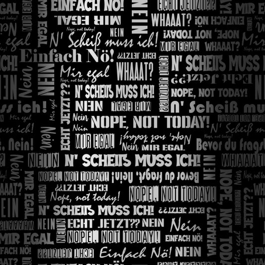 Kunstleder Wordcloud NEIN Statements Black & White | 50x130 cm