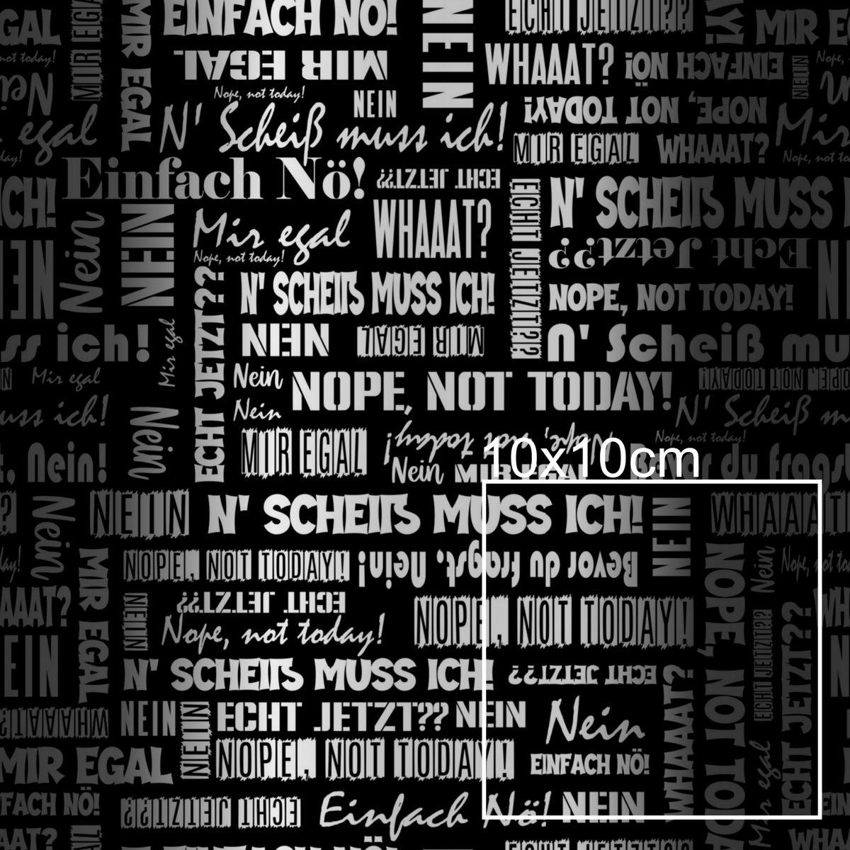 Kunstleder Wordcloud NEIN Statements Black & White | 50x130 cm