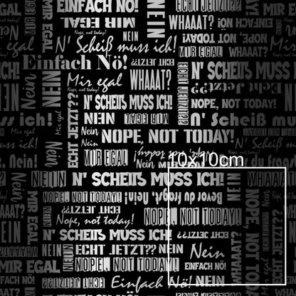 Kunstleder Wordcloud NEIN Statements Black & White | 50x130 cm