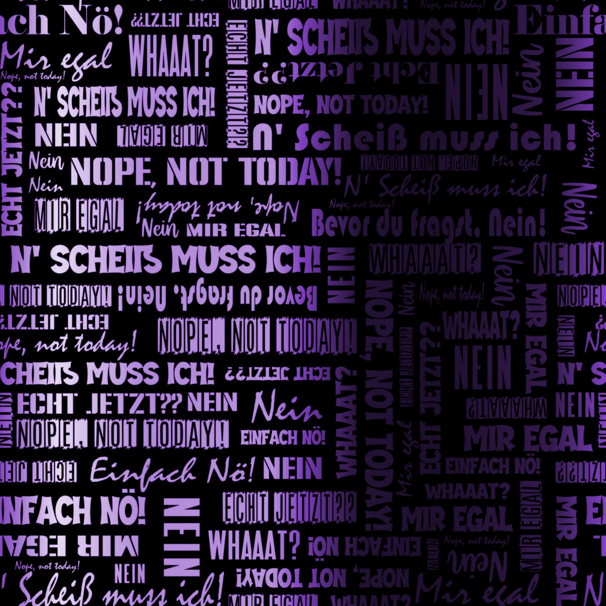 Kunstleder Wordcloud NEIN Statements Purple | 50x130 cm