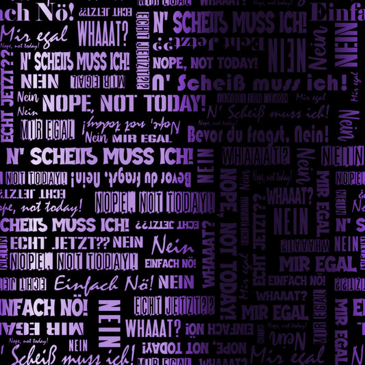 Kunstleder Wordcloud NEIN Statements Purple | 50x130 cm