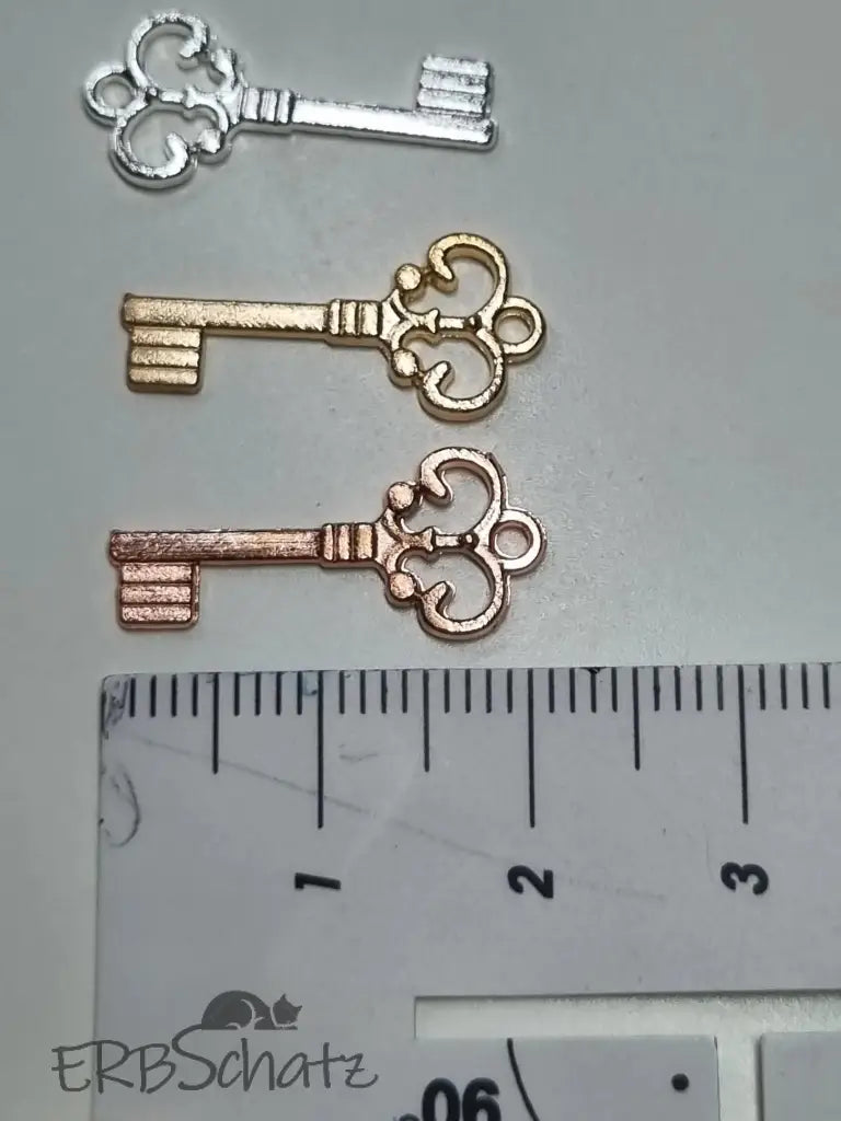 Anhänger/Charm kleiner Schlüssel - reißverschluss schieber