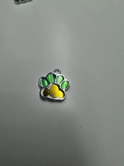 Anhänger/Charm Pfote Bunt Silber