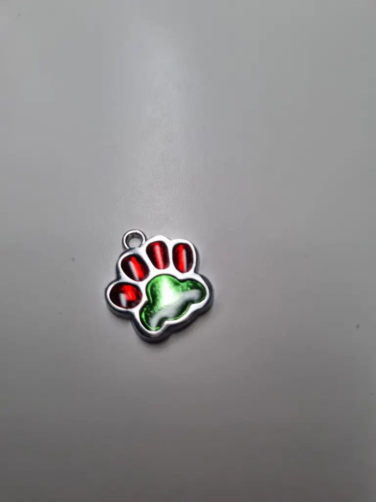 Anhänger/Charm Pfote Bunt Silber