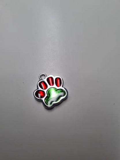 Anhänger/Charm Pfote Bunt Silber