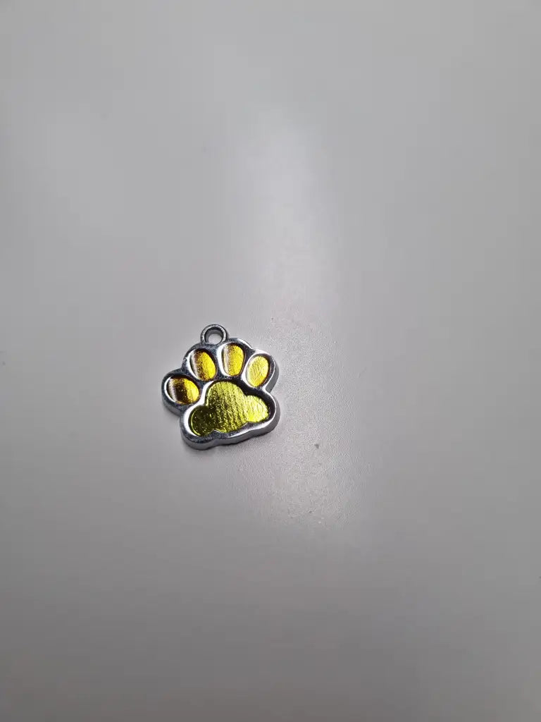 Anhänger/Charm Pfote Bunt Silber
