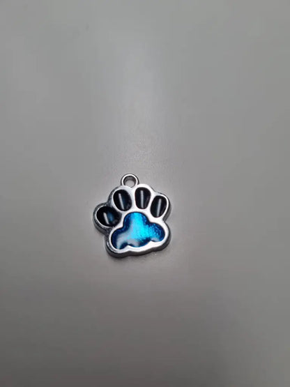 Anhänger/Charm Pfote Bunt Silber