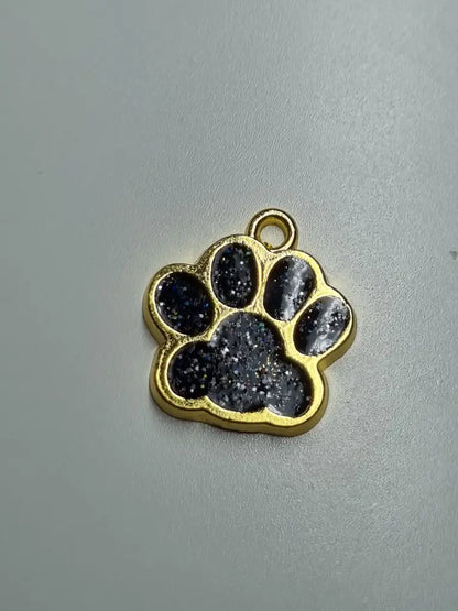 Anhänger/Charm Pfote Glitter Gold