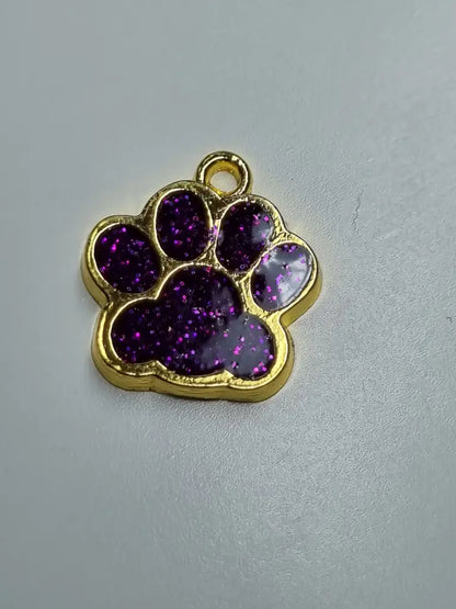 Anhänger/Charm Pfote Glitter Gold