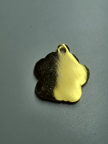 Anhänger/Charm Pfote Glitter Gold