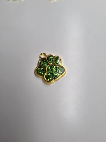 Anhänger/Charm Pfote Glitter Gold