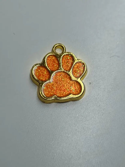 Anhänger/Charm Pfote Glitter Gold