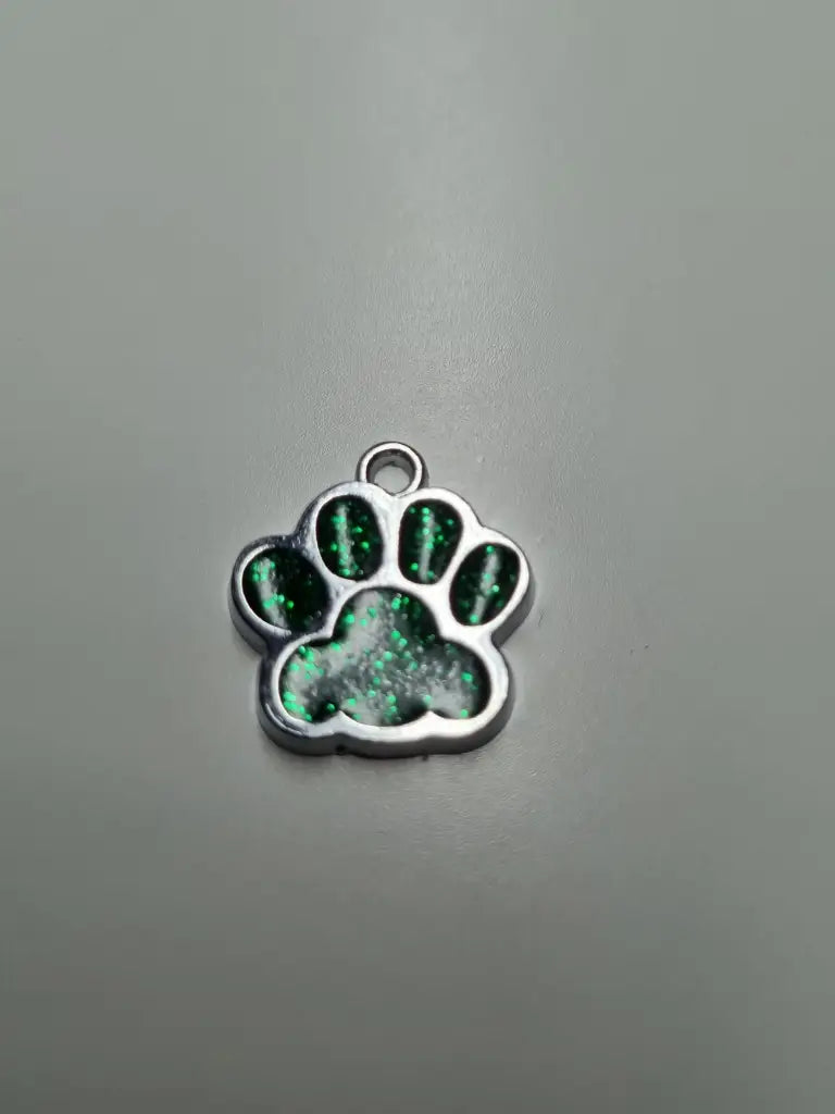 Anhänger/Charm Pfote Glitter Silber