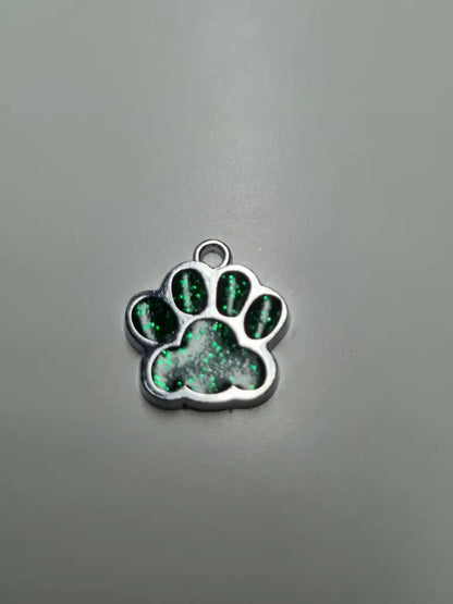 Anhänger/Charm Pfote Glitter Silber