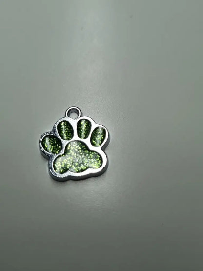 Anhänger/Charm Pfote Glitter Silber