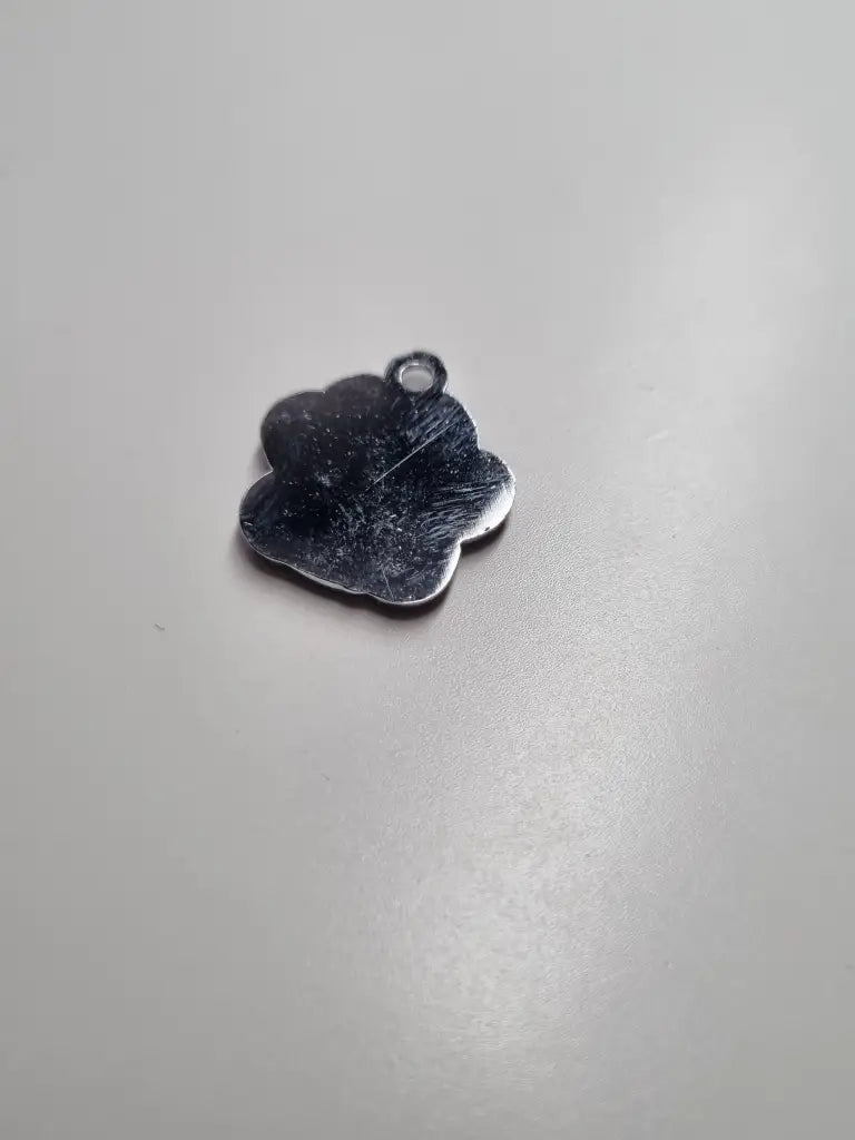 Anhänger/Charm Pfote Glitter Silber