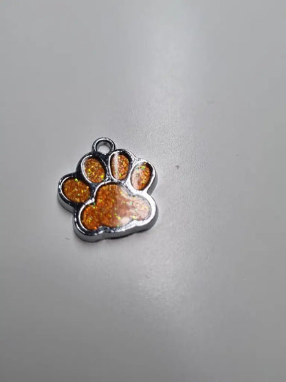 Anhänger/Charm Pfote Glitter Silber