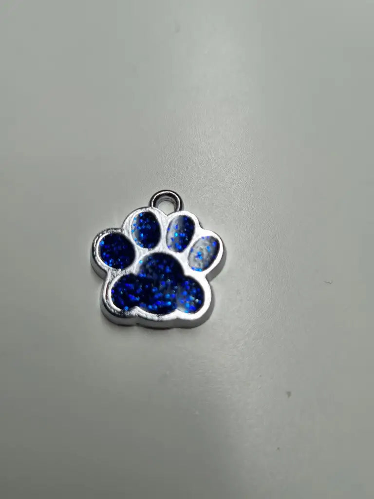 Anhänger/Charm Pfote Glitter Silber