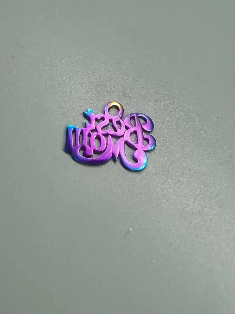 Anhänger/Charm Rainbow Schrift & Cat