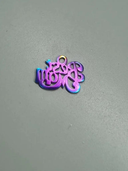 Anhänger/Charm Rainbow Schrift & Cat