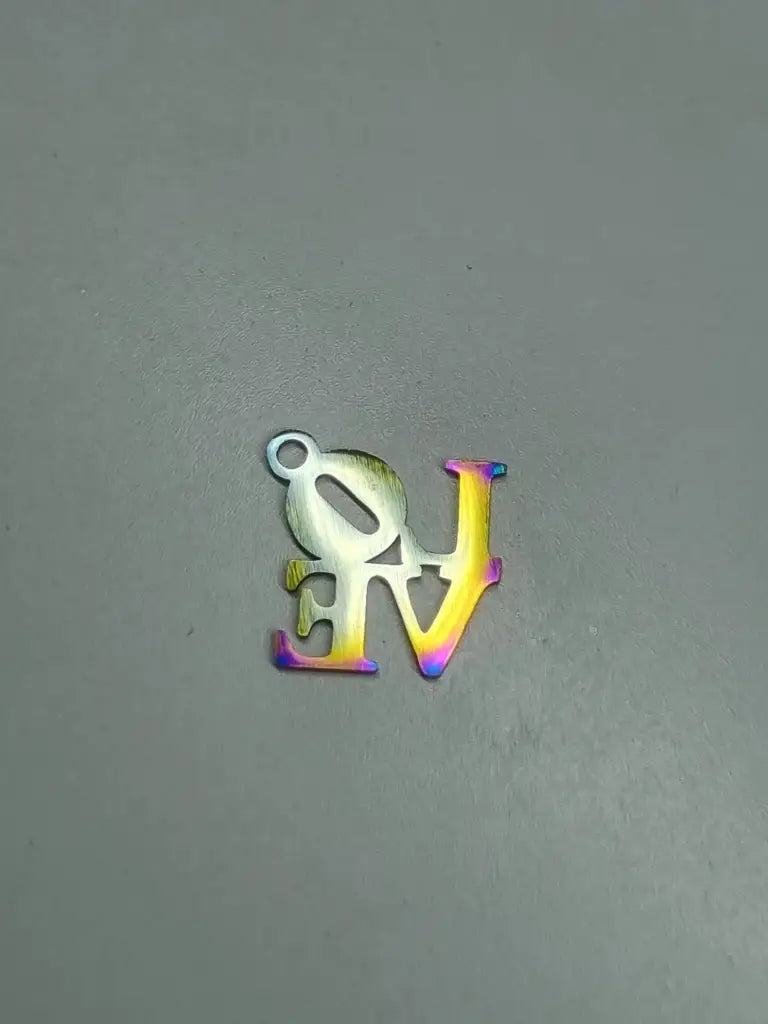 Anhänger/Charm Rainbow Schrift & Cat