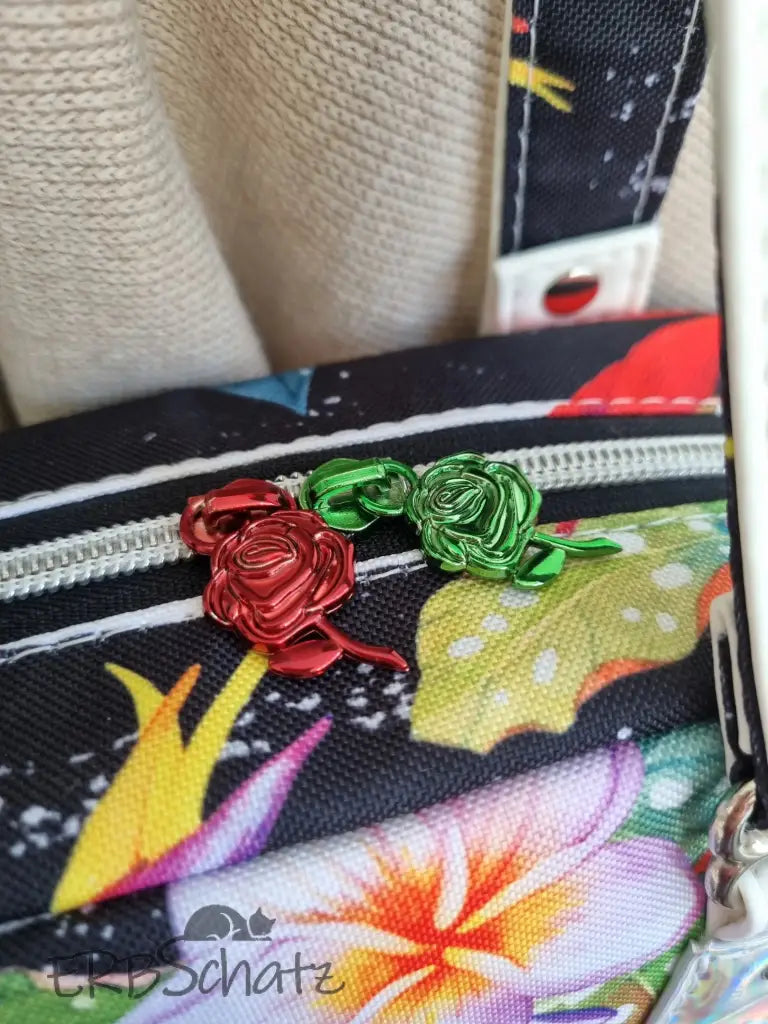 Bowlerbag Sommerblumen - reißverschluss schieber