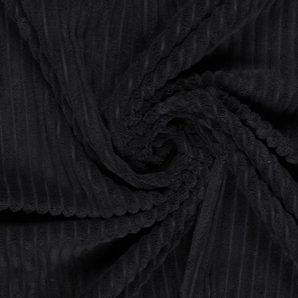 Breitcord | Farbauswahl | 1 cm Rippen Schwarz