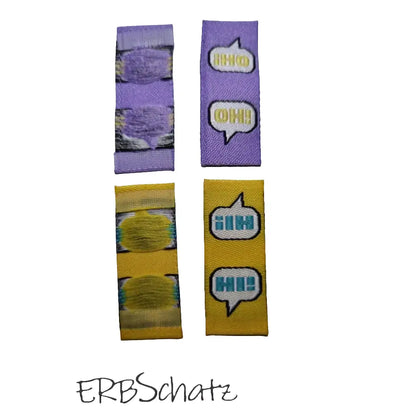 Bunte Label zum Einnähen Lila