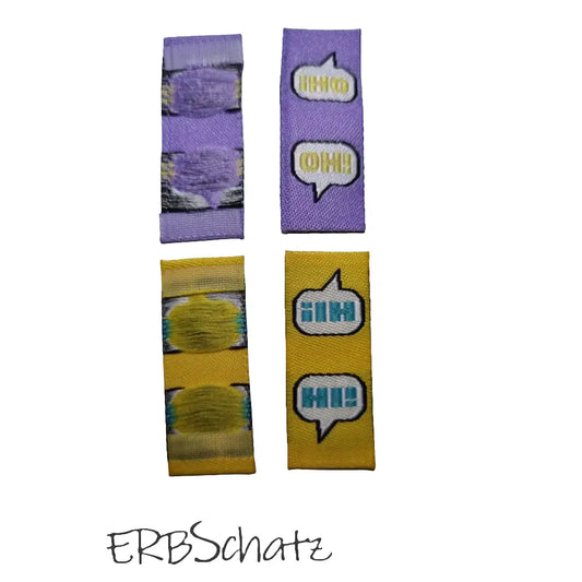 Bunte Label zum Einnähen Lila