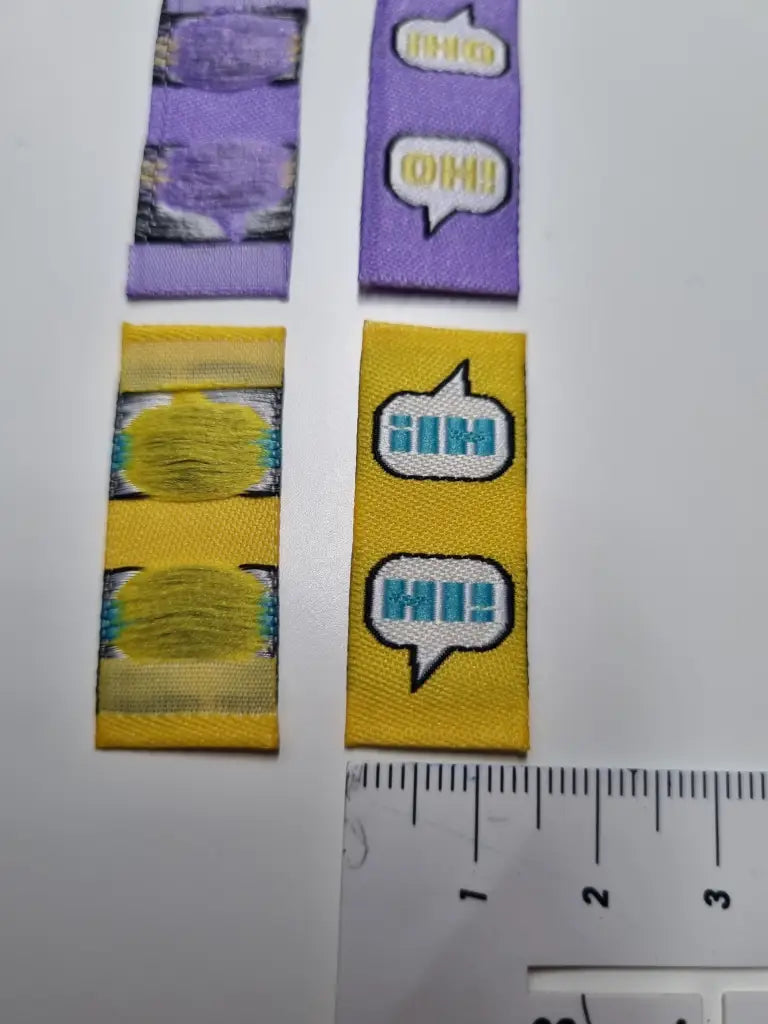 Bunte Label zum Einnähen Lila